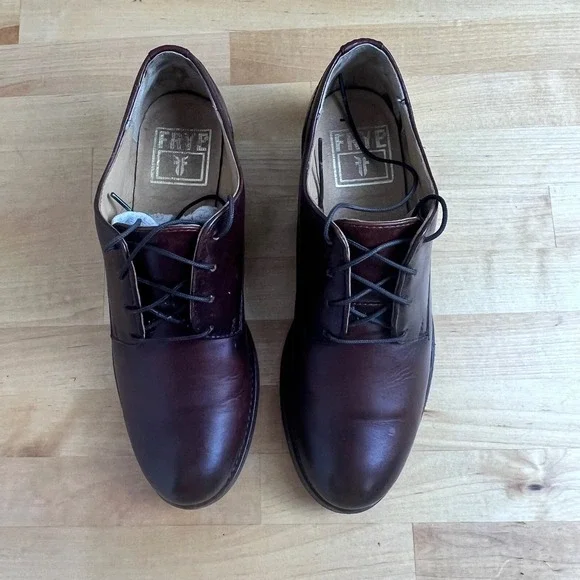 Frye Oxford Dark Brown Leather Melissa Lace Up Derby Shoes Womens Size 6 - Picture 2 of 10